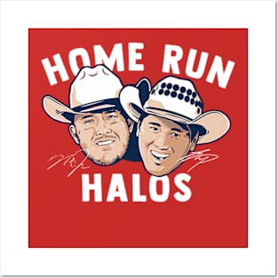 Mike Trout & Shohei Ohtani Home Run Halos Posters and Art